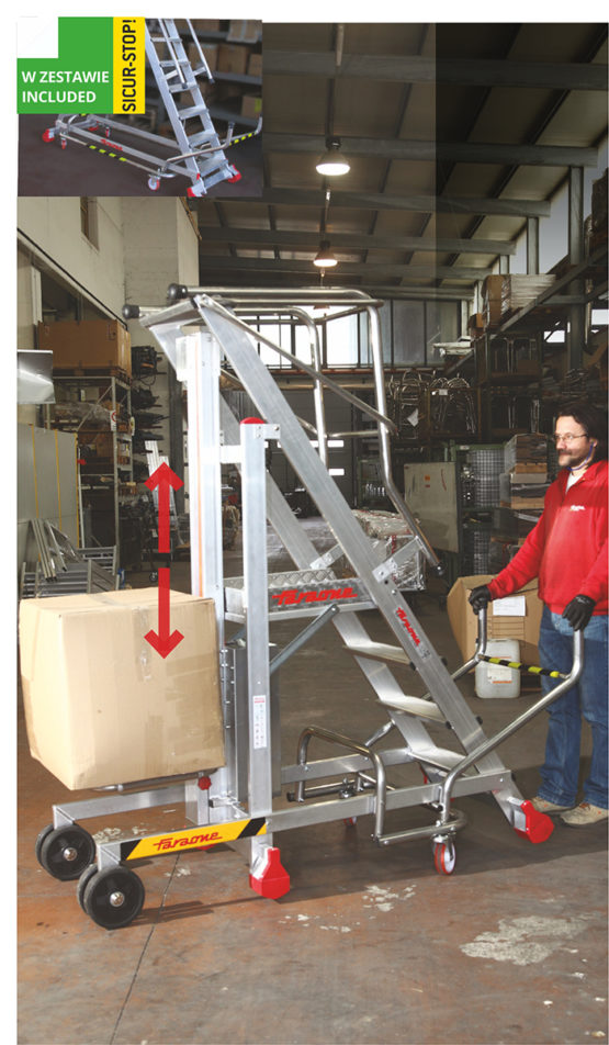 Platforma magazynowa z elektrycznym podestem ładunkowym PIK Faraone Poland