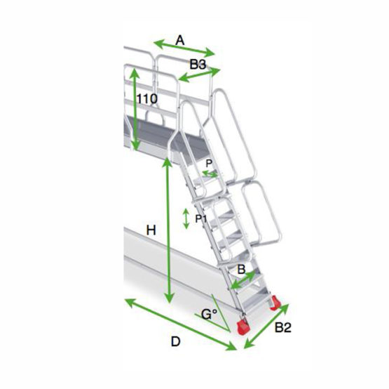 Faraone Drabina z wejściem na antresolę scala system