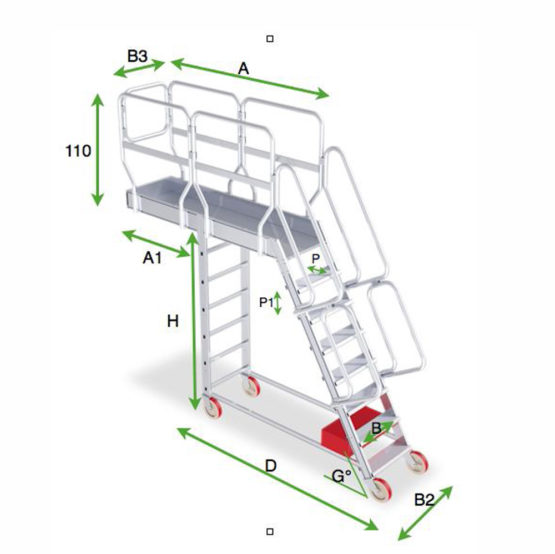 Faraone Drabina piętrowa z wysunięciem frontowym scala system