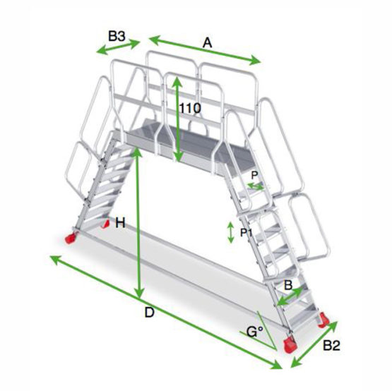 Faraone Drabina piętrowa pomostowa scala system