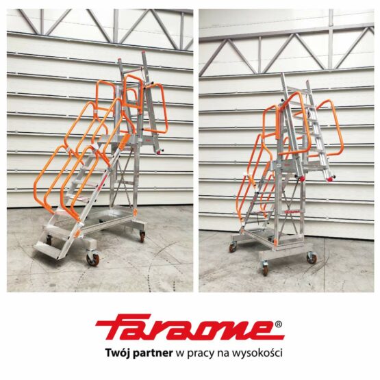 Podest roboczy z rozkładaną drabiną Faraone Spec TW433