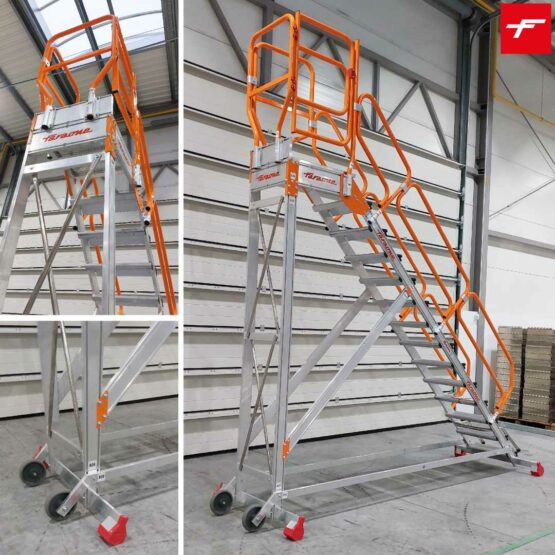 Aluminiowy podest roboczy schody Spec KZ200 Faraone