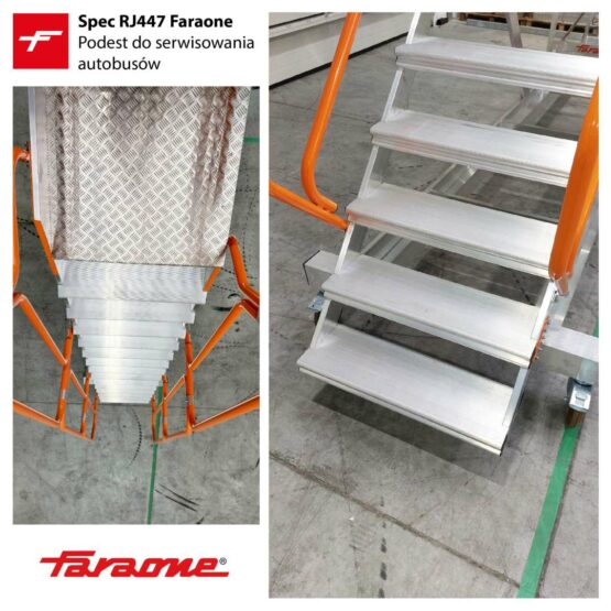 Schody z głębokimi stopniami i barierką