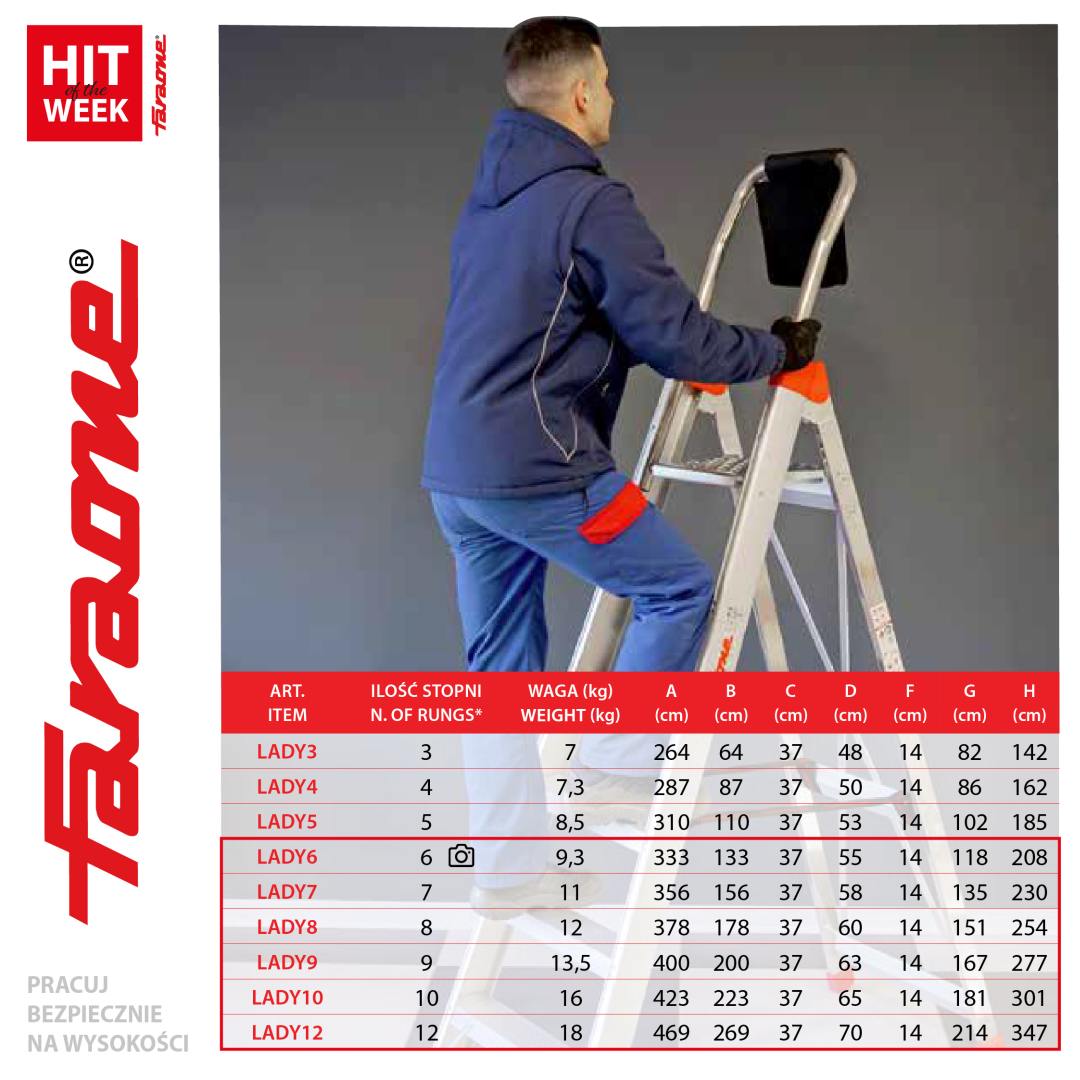 HIT of the WEEK Faraone Drabina Lady 6 Faraone z poręczami