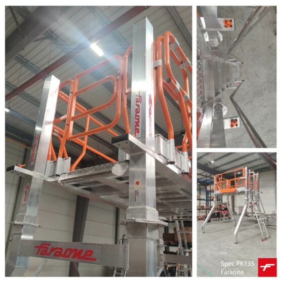 Podest do młyna kulowego - bramki samozamykające Spec PK135 Faraone