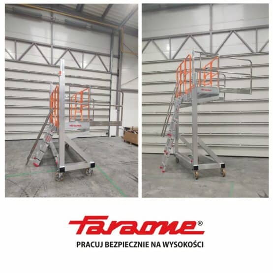 Podest o regulowanej wysokości z systemem wspomagającym podnoszenie - Spec RJ0020 Faraone