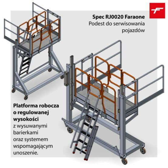 Spec RJ0020 Faraone - podest do serwisowania pojazdów z systemem wspomagania podnoszenia