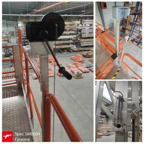 System korbowy do regulowania wysokości barierek - podest Faraone Spec SM0004