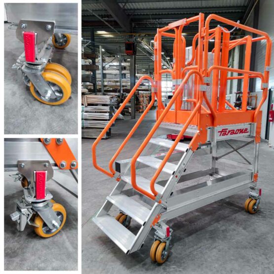 SPEC MD0045 Faraone - podest mobilny roboczy ze składaną platformą i barierkami