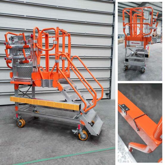 SPEC MD0045 Faraone - podest mobilny roboczy ze składaną platformą i barierkami