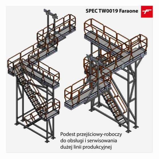 Podest do obsługi i serwisowania linii produkcyjnej Spec TW0019 Faraone
