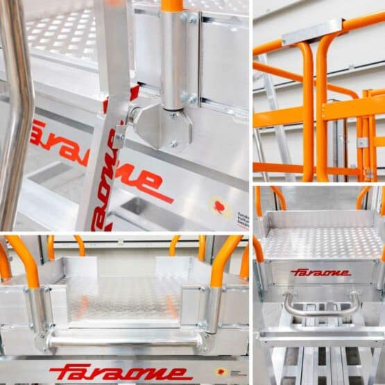 Podest z dwoma samozamykającymi się bramkami bezpieczeństwa do czyszczenia silosów - Spec RJ0160 Faraone