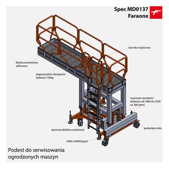Podest z długim balkonem Spec MD0137 Faraone