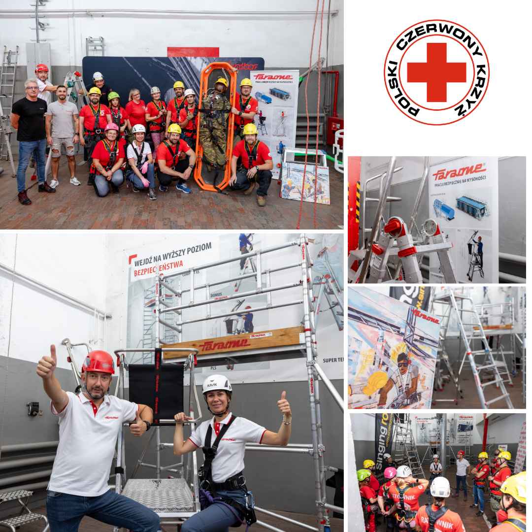 Polski Czerwony Krzyż i szkolenie z pracy na wysokości prowadzone przez Faraone i Sundoor.