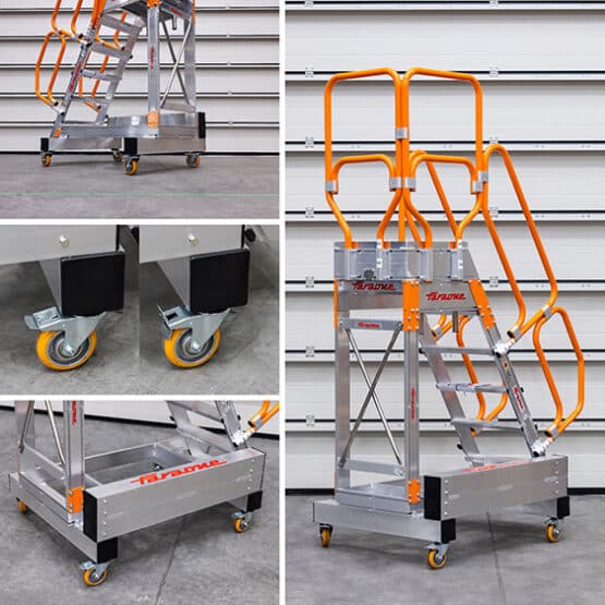 Podest z wysuwanym balkonem TZ0305 Faraone; dwa regulowane niezależnie panele