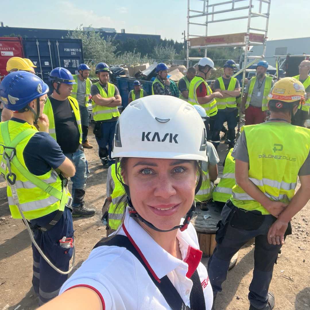 Szkolenie z prac na wysokości dla Hochtief Polska prowadzone przez Faraone Poland; trener - Anna Kaczmarkiewicz