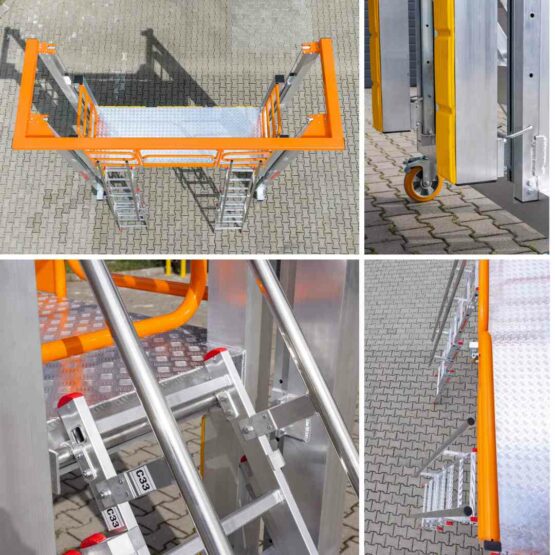 Podest o regulowanej wysokości z przeciwwagą do serwisowania pojazdów ciężarowych Spec RJ0184 Faraone