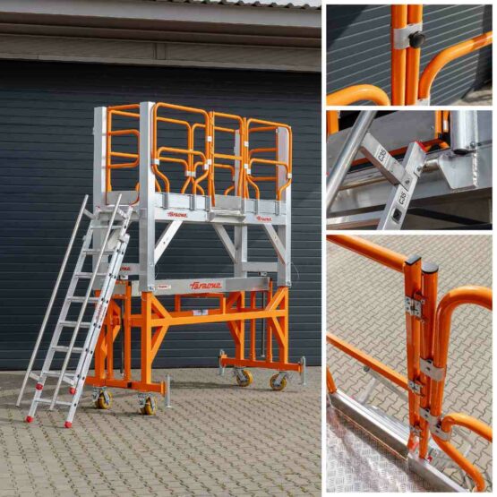 Podest do budowy wagonów kolejowych Spec TW0031 Faraone z regulowaną wysokością