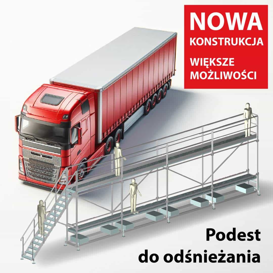 Podest do odśnieżania pojazdów ciężarowych - konstrukcja specjalna Faraone