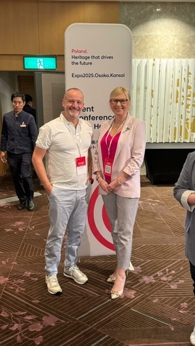 EXPO 2025 Osaka, na zdjęciu: Wicemarszałkini Województwa Zachodniopomorskiego - Anna Bańkowska oraz Prezes i CEO Faraone Poland - Gianluca Marcattilii.