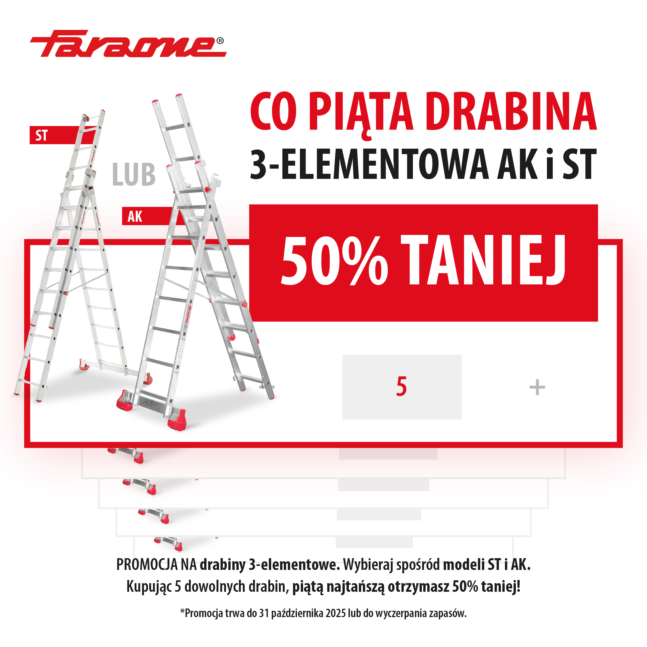 Promocja Faraone - co 5 drabina 50% taniej