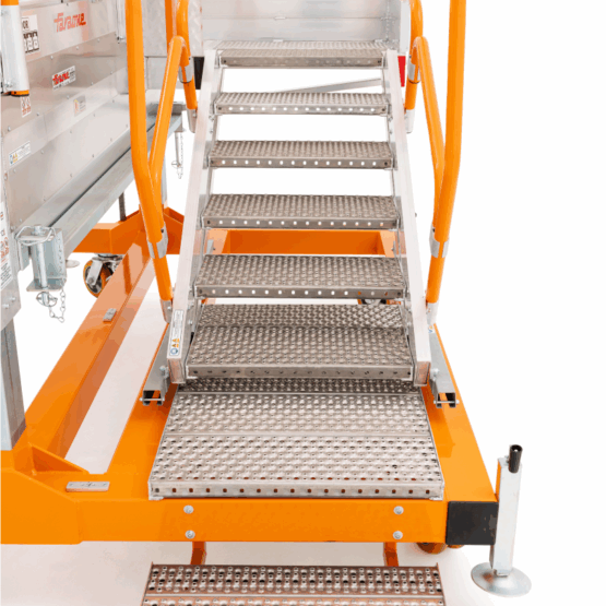 Podest modułowy SPEC PP0049 z regulowaną wysokością i barierkami ochronnymi