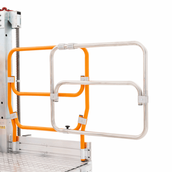 Podest modułowy SPEC PP0049 z regulowaną wysokością i barierkami ochronnymi