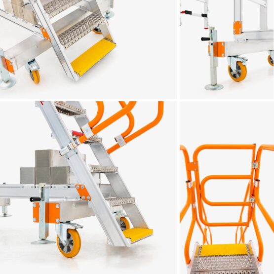 Głębokie schody i bramka bezpieczeństwa