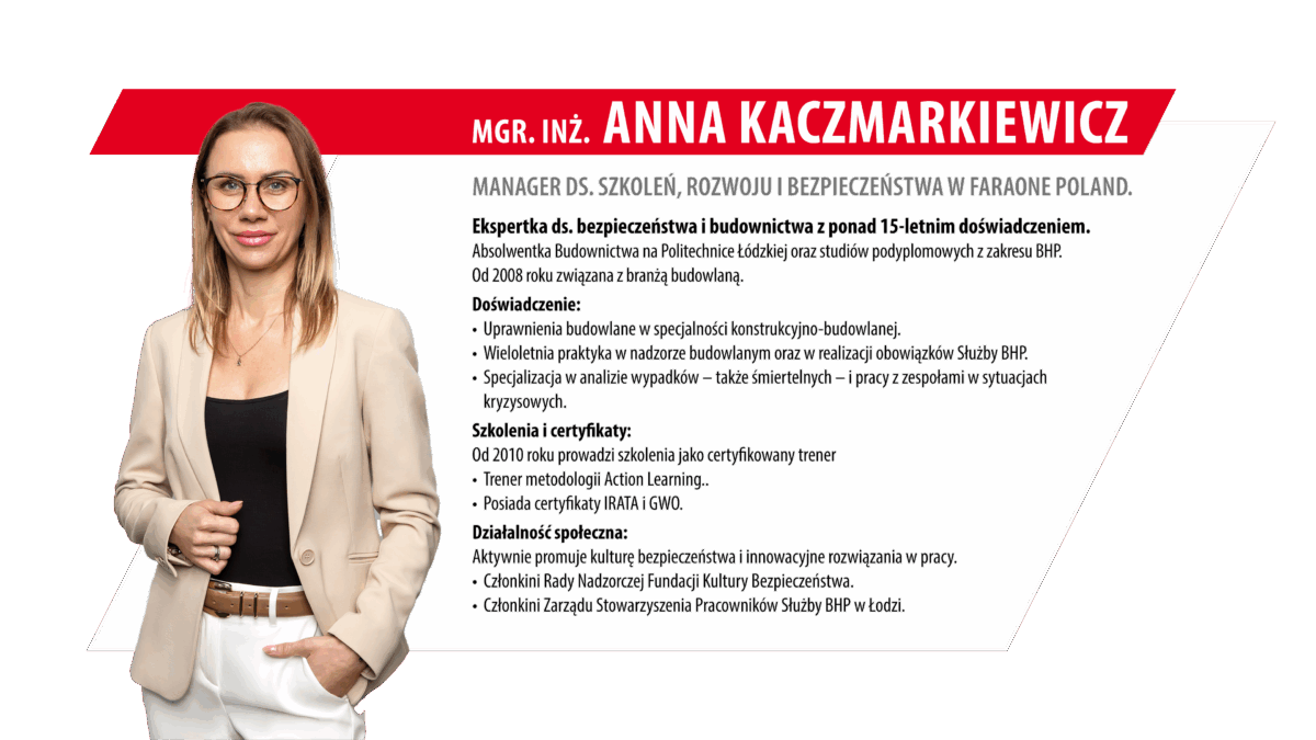 Anna Kaczmarkiewicz - manager ds. szkoleń, rozwoju i bezpieczeństwa Faraone Poland