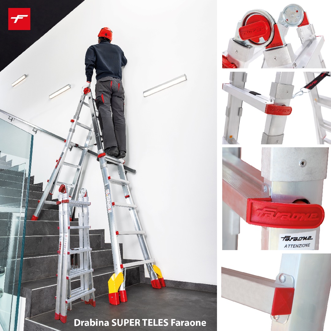 Drabina Super Teles Faraone - do pracy na schodach