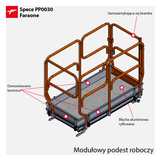 Modułowy podest roboczy SPEC PP0030 Faraone